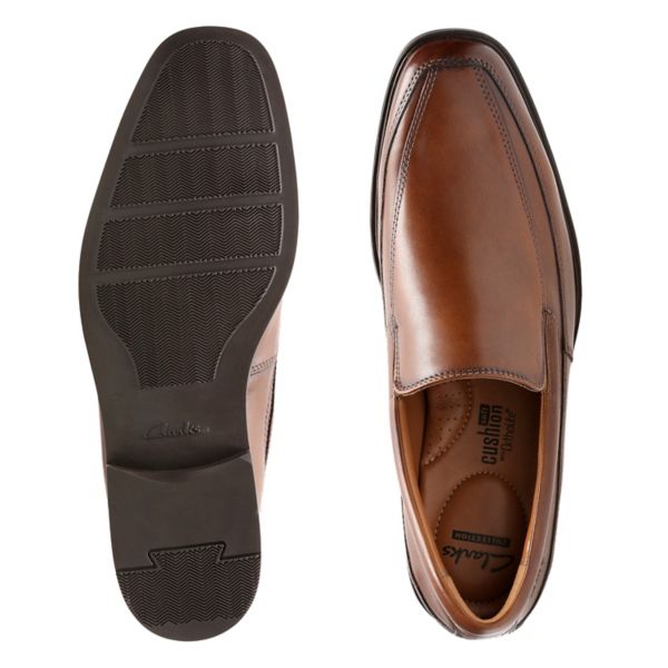 Clarks Mens Tilden Free Loafers Dark Brown | CA-9431275
